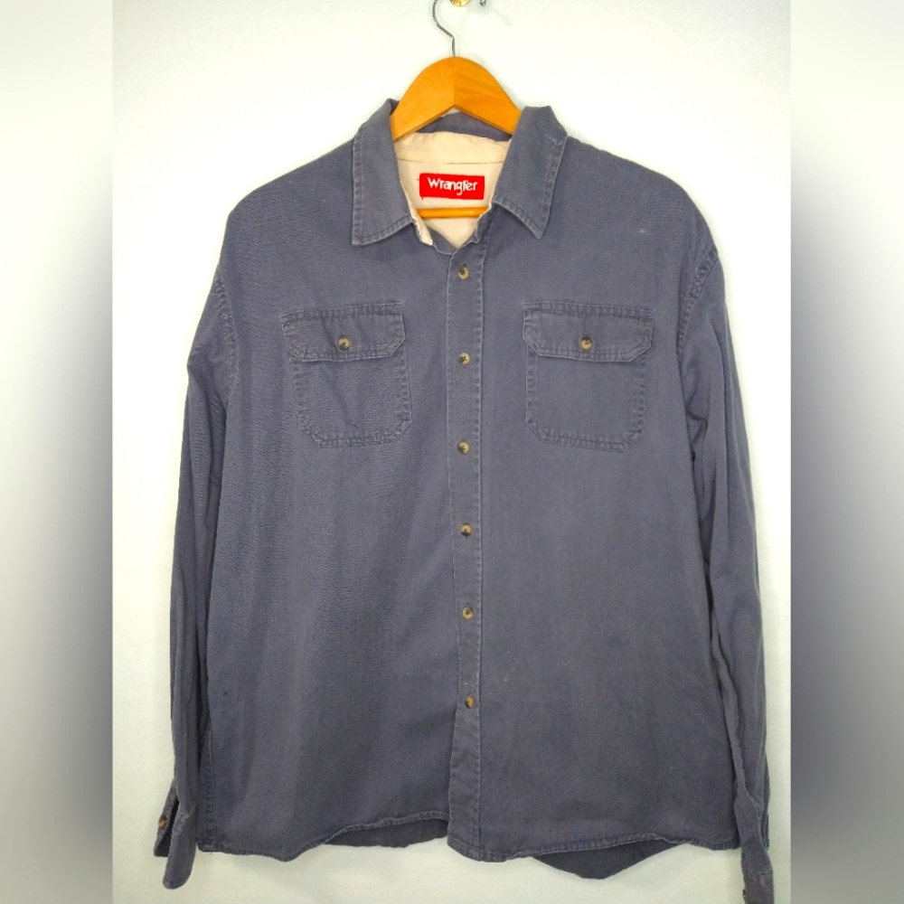 Vintage Y2K Wrangler Blue Button Down Shirt
